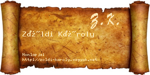 Zöldi Károly névjegykártya